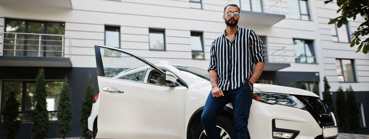 guy with white car